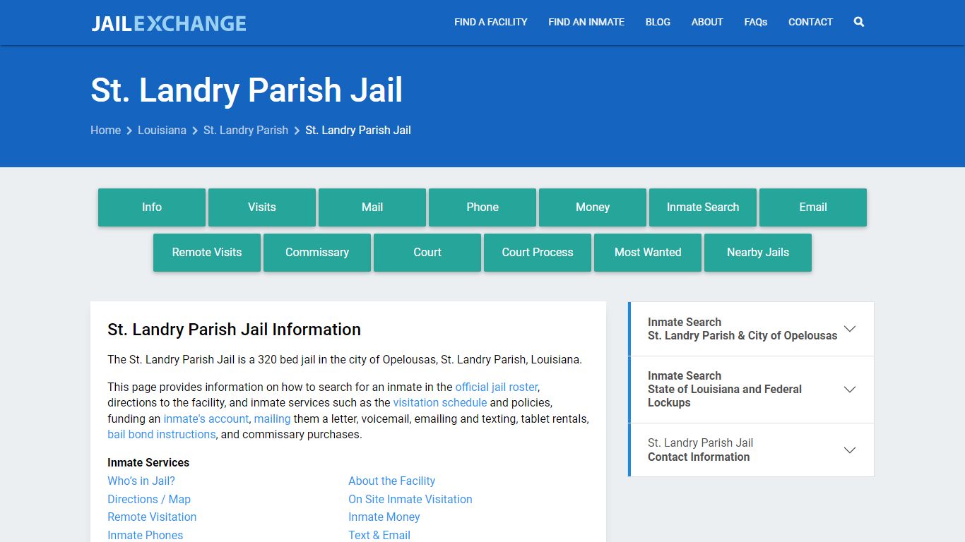 St. Landry Parish Jail, LA Inmate Search, Information